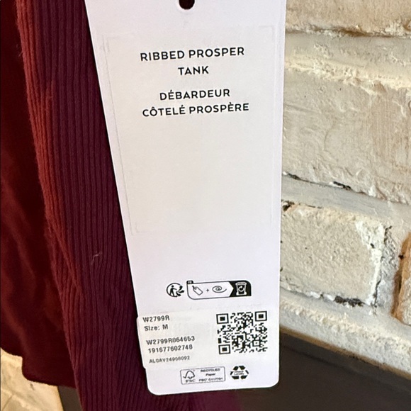 Alo Yoga Burgundy Ribbed Prosper Tank - Picture 6 of 8